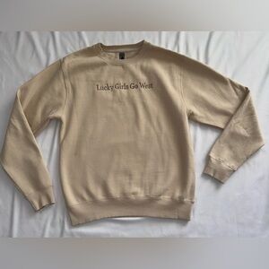 Lucky Girls Go West Cream Crewneck Sweatshirt